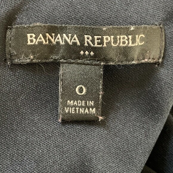 Banana Republic Sleeveless Sheath Dress Women O Navy Faux Leather Front Detail - Picture 11 of 12